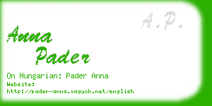 anna pader business card